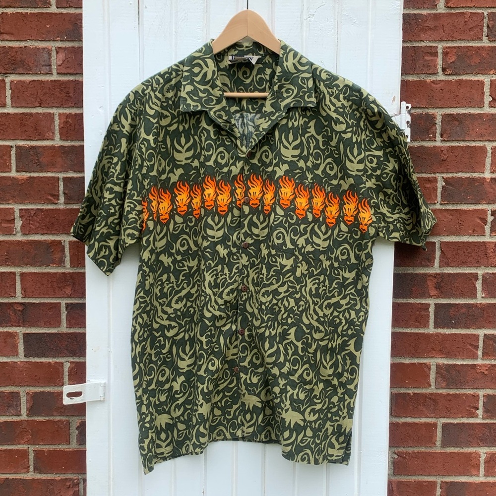 Vintage Hawaiian Tiki Button Up